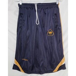 Pumas UNAM Men's Small Navy Gold Soccer Shorts 26 X 14 Embroidered Logo